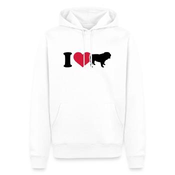 Bulldogge - Männer Premium Bio Hoodie - Weiß - Vorne - Nico (187cm)