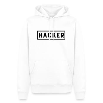 Hacker - Männer Premium Bio Hoodie - Weiß - Vorne - Nico (187cm)