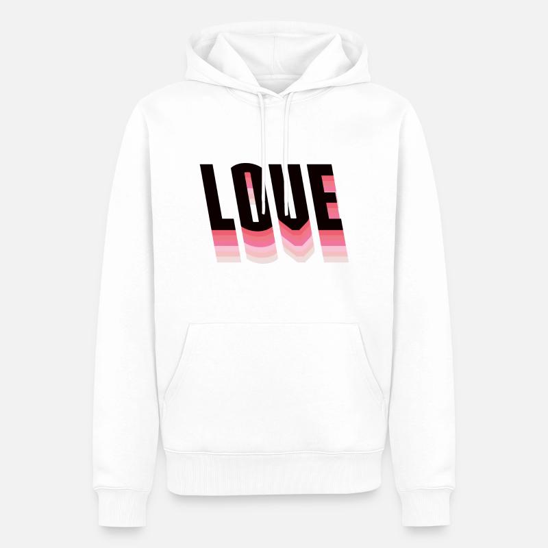 Amour - Sweat à capuche Premium bio Homme - blanc