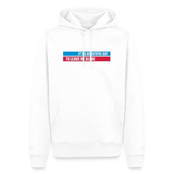 leave me alone day - Men’s Premium Organic Hoodie - white - Front - Nico (187cm)