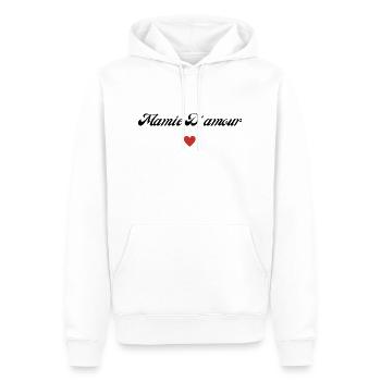 mamie d'amour - Sweat à capuche Premium bio Homme - blanc - Devant - Nico (187cm)
