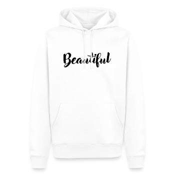 Beautiful - Männer Premium Bio Hoodie - Weiß - Vorne - Nico (187cm)