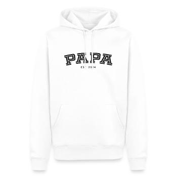 Papa gegründet im Jahr 2024 - Männer Premium Bio Hoodie - Weiß - Vorne - Nico (187cm)
