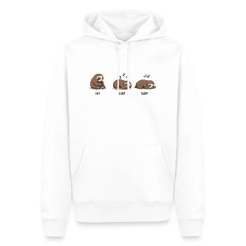 Faultier Fressen Schlaf Schlaf - Männer Premium Bio Hoodie - Weiß - Vorne - Nico (187cm)