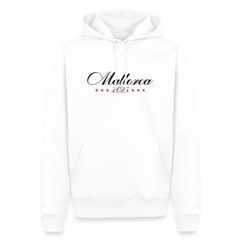 Mallorca 2025 - Männer Premium Bio Hoodie - Weiß - Vorne - Nico (187cm)