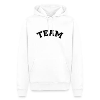 team - Männer Premium Bio Hoodie - Weiß - Vorne - Nico (187cm)