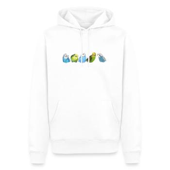 budgies - Men’s Premium Organic Hoodie - white - Front - Nico (187cm)