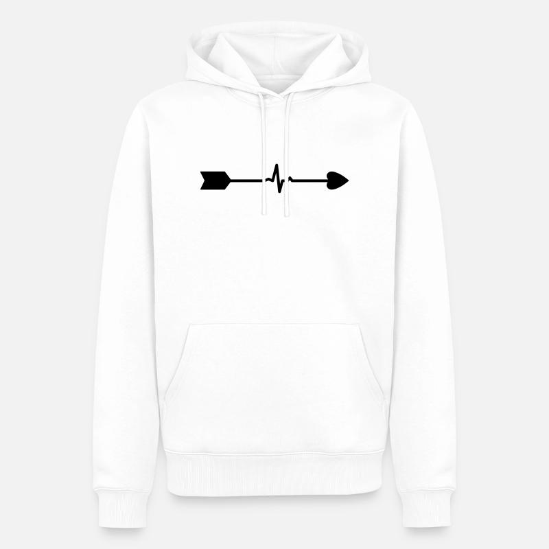 Flèche avec coeur - Sweat à capuche Premium bio Homme - blanc