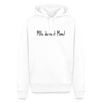 Mlle devient mme - Sweat à capuche Premium bio Homme - blanc - Devant - Nico (187cm)