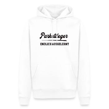 Parkettleger Ausbildung Bestanden Azubi Bodenleger - Männer Premium Bio Hoodie - Weiß - Vorne - Nico (187cm)