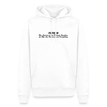 101010 - Männer Premium Bio Hoodie - Weiß - Vorne - Nico (187cm)