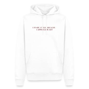 I stare at you because I appreciate art - Männer Premium Bio Hoodie - Weiß - Vorne - Nico (187cm)