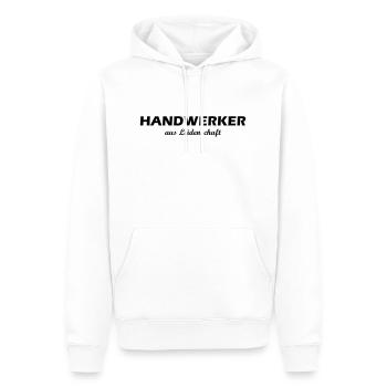 Handwerker aus Leidenschaft - Männer Premium Bio Hoodie - Weiß - Vorne - Nico (187cm)