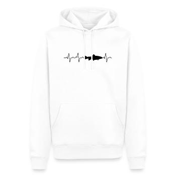Angeln Fliegenfischen Herzschlag - Männer Premium Bio Hoodie - Weiß - Vorne - Nico (187cm)