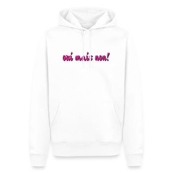 oui mais non - Sweat à capuche Premium bio Homme - blanc - Devant - Nico (187cm)