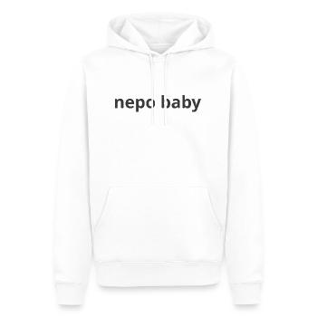nepo bébé 1 - Sweat à capuche Premium bio Homme - blanc - Devant - Nico (187cm)