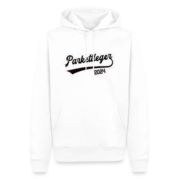 Parkettleger 2024 Beruf Bodenleger Schreinerei - Männer Premium Bio Hoodie - Weiß - Vorne - Nico (187cm)