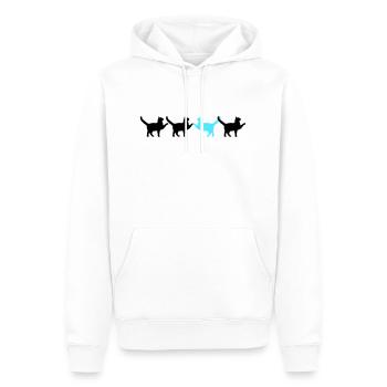 4 Cats Friends Team Four Paws Hands Welcome - Men’s Premium Organic Hoodie - white - Front - Nico (187cm)