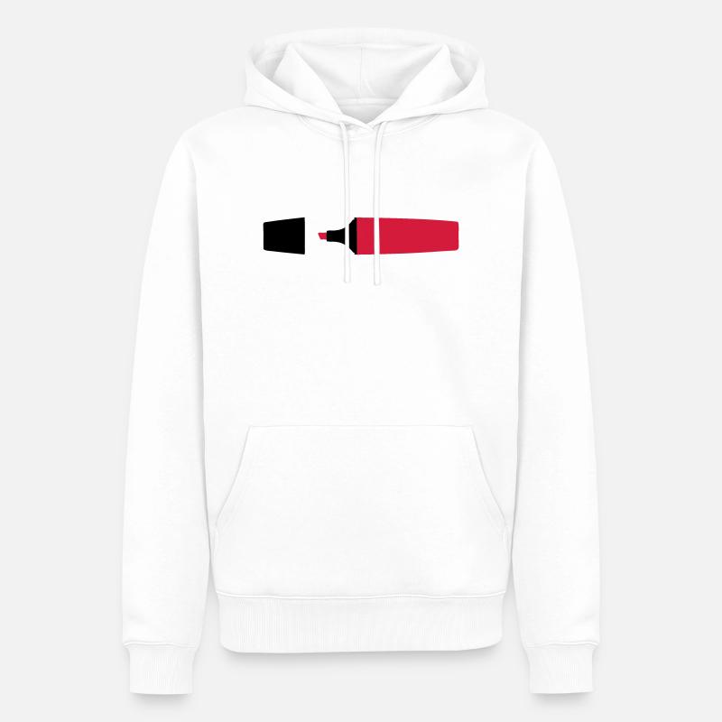 Textmarker - Männer Premium Bio Hoodie - Weiß