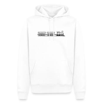 Train wagons locomotive de chemin de fer vapeur - Sweat à capuche Premium bio Homme - blanc - Devant - Nico (187cm)