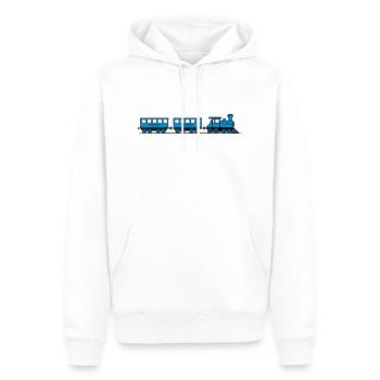 Train wagons locomotive de chemin de fer vapeur - Sweat à capuche Premium bio Homme - blanc - Devant - Nico (187cm)