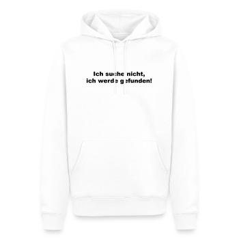 Ich suche nicht ich werde gefunden - lustiger Witz - Männer Premium Bio Hoodie - Weiß - Vorne - Nico (187cm)