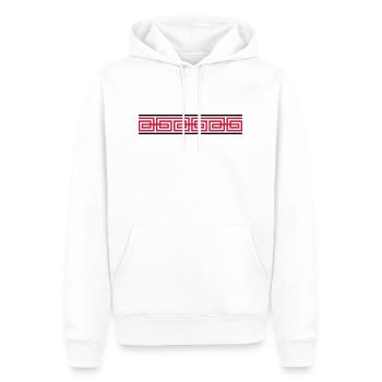 Rotes Ornament Design - Männer Premium Bio Hoodie - Weiß - Vorne - Nico (187cm)