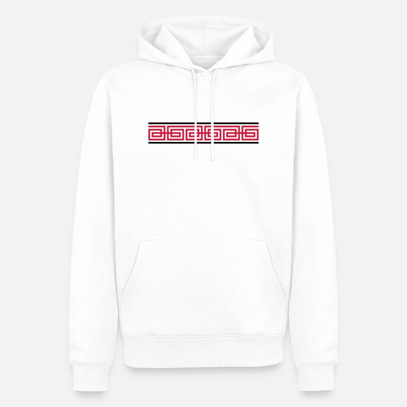 Conception d'ornement rouge - Sweat à capuche Premium bio Homme - blanc