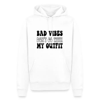 Schlechte Stimmung passt nicht zu meinem Outfit - Männer Premium Bio Hoodie - Weiß - Vorne - Nico (187cm)