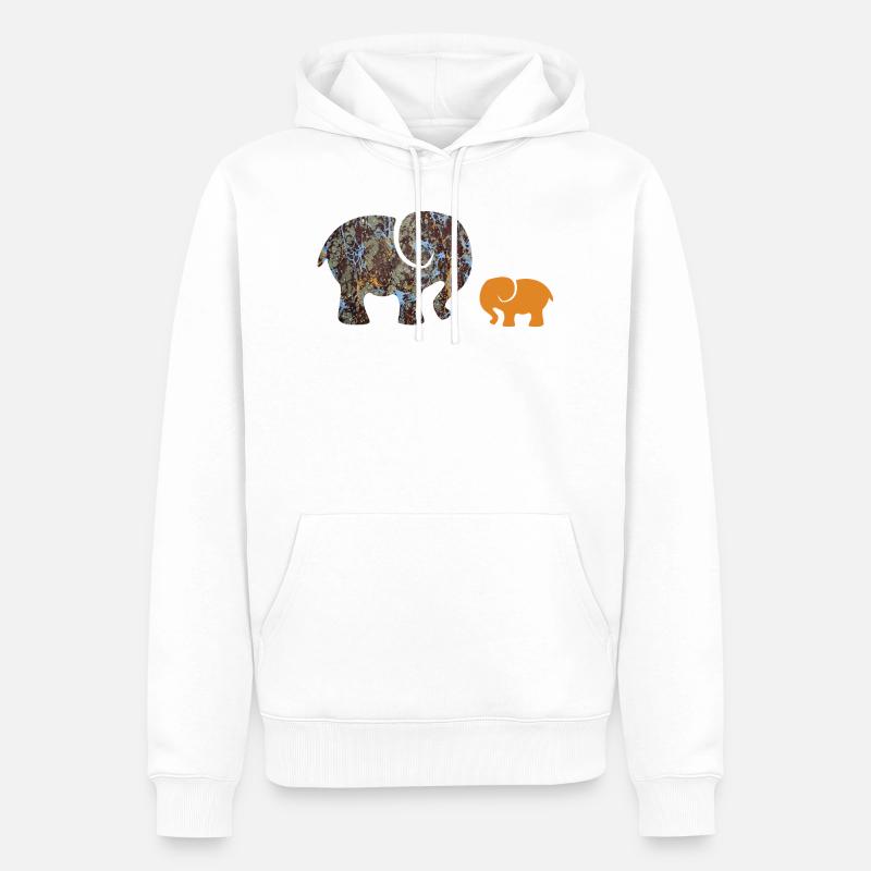 elefant e 85 - Männer Premium Bio Hoodie - Weiß