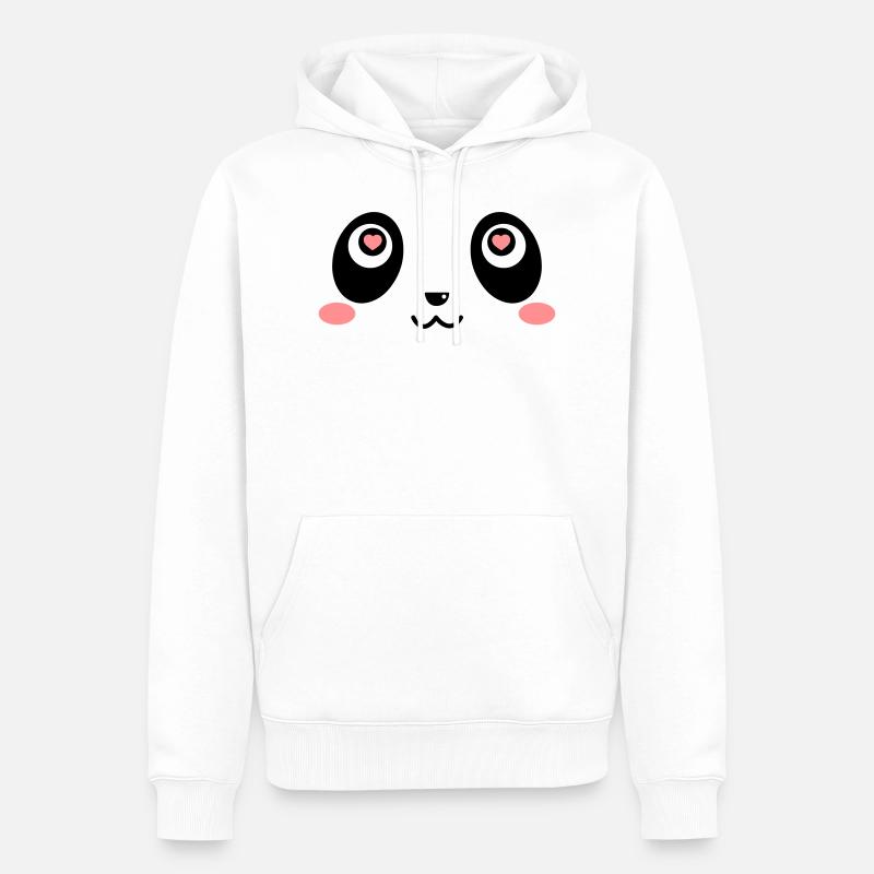 Panda-Liebe - Männer Premium Bio Hoodie - Weiß