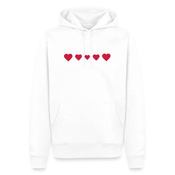 hart,liefhebben - Mannen Premium Bio hoodie - wit - Voor - Nico (187cm)