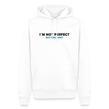 I´m not perfect - just brilliant - Männer Premium Bio Hoodie - Weiß - Vorne - Nico (187cm)