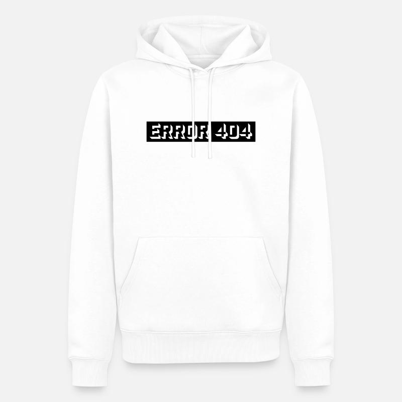 404 Meldung Error Computer - Männer Premium Bio Hoodie - Weiß