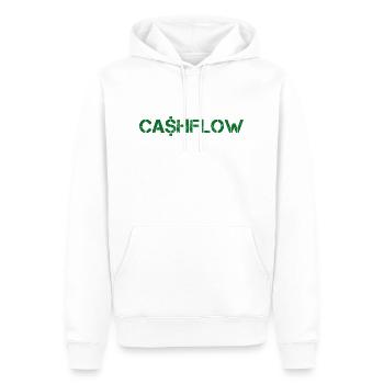 Cashflow - Grün - Männer Premium Bio Hoodie - Weiß - Vorne - Nico (187cm)
