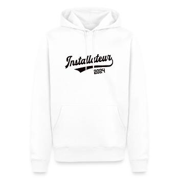 Installateur 2024 Beruf Anlagemechaniker Sanitär - Männer Premium Bio Hoodie - Weiß - Vorne - Nico (187cm)