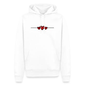 Icône de ligne de cœur - Sweat à capuche Premium bio Homme - blanc - Devant - Nico (187cm)