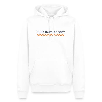 f1 maximum effort - Männer Premium Bio Hoodie - Weiß - Vorne - Nico (187cm)
