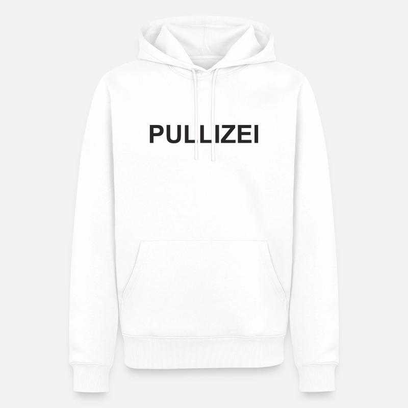 pullizei - Sweat à capuche Premium bio Homme - blanc