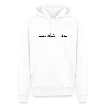 Skyline Berlin - Männer Premium Bio Hoodie - Weiß - Vorne - Nico (187cm)