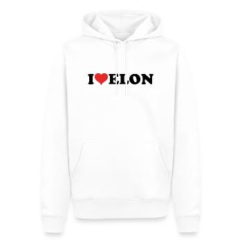 I Love ELON - Ich Liebe Elon - Männer Premium Bio Hoodie - Weiß - Vorne - Nico (187cm)