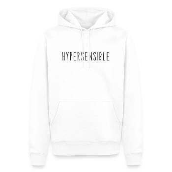 Hypersensible et fier.e - Sweat à capuche Premium bio Homme - blanc - Devant - Nico (187cm)