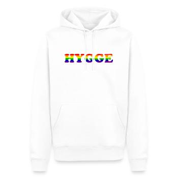 Hygge - Dänische Tradition - Lebensgefühl - Nett - Männer Premium Bio Hoodie - Weiß - Vorne - Nico (187cm)