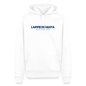Lappeenranta - Finlande - Coordonnées - Longitude - Sweat à capuche Premium bio Homme - blanc - Devant - Nico (187cm)