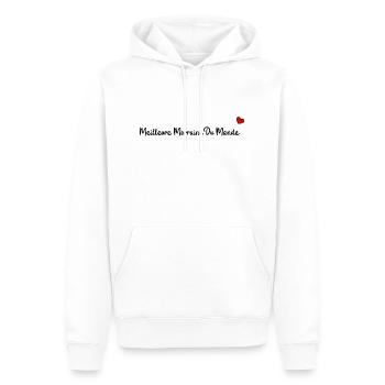 Meilleure marraine du monde - Sweat à capuche Premium bio Homme - blanc - Devant - Nico (187cm)