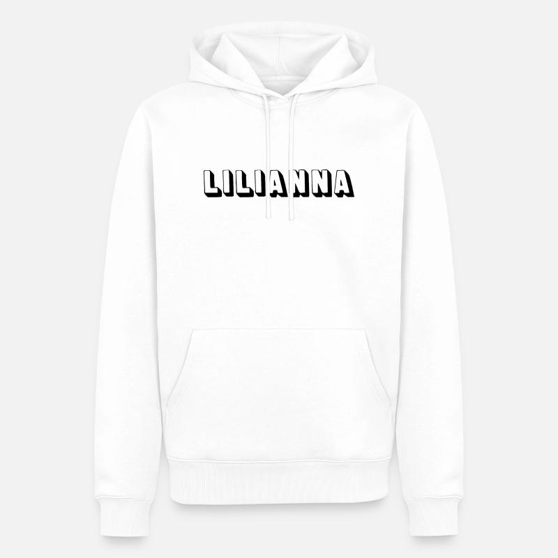 Nom - Lilianna - Sweat à capuche Premium bio Homme - blanc
