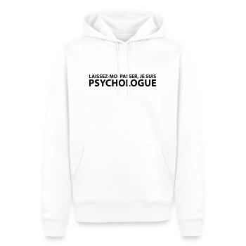 Laissez-Moi passer, je suis psychologue - Sweat à capuche Premium bio Homme - blanc - Devant - Nico (187cm)
