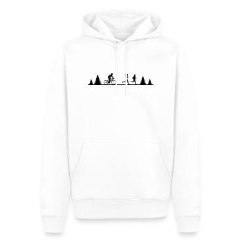 Sport - Jogger und Radfahrer - Männer Premium Bio Hoodie - Weiß - Vorne - Nico (187cm)