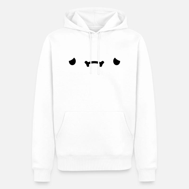 Trauriges Comic Gesicht - Männer Premium Bio Hoodie - Weiß