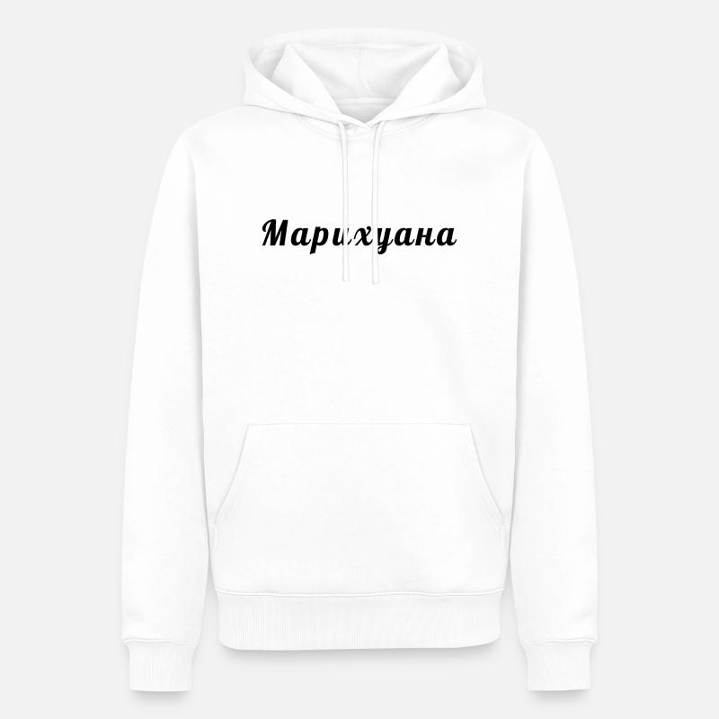Russe - Sweat à capuche Premium bio Homme - blanc